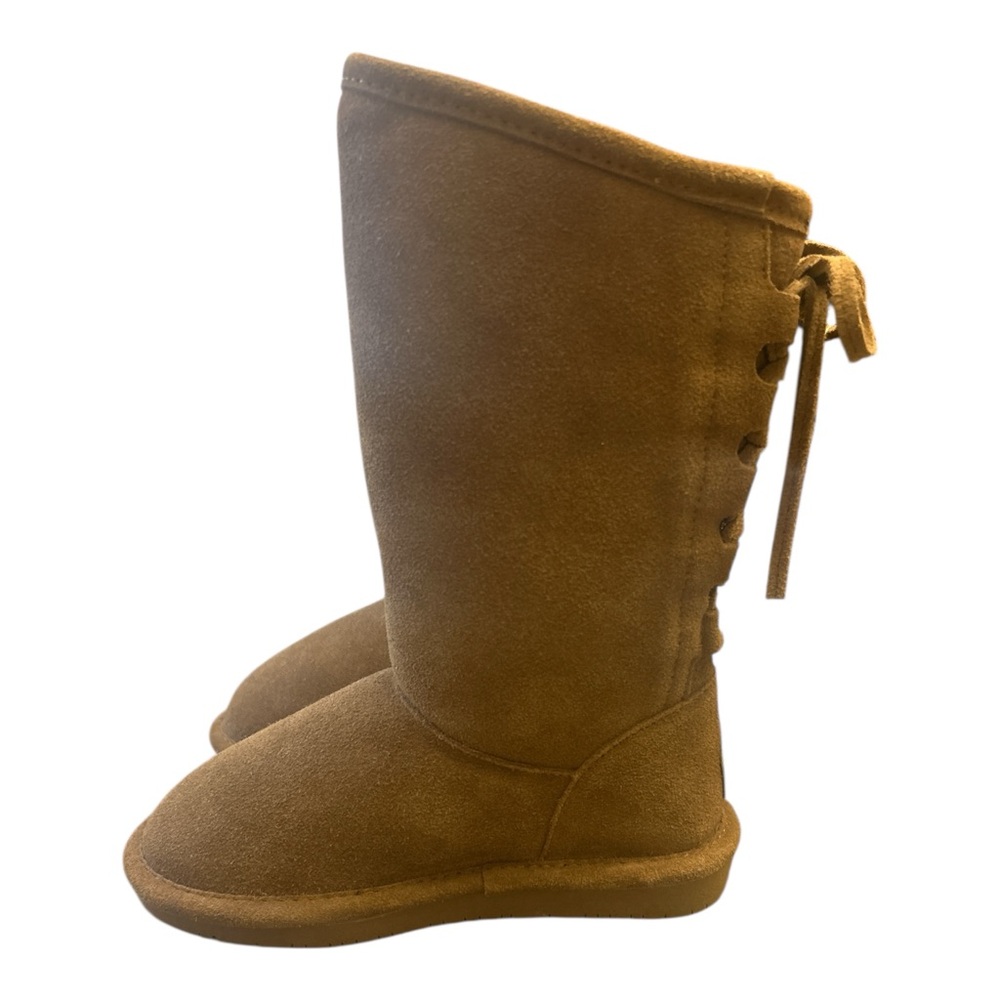 BEARPAW Phylly Tan Suede Youth Snow Boots | Cozy Faux Fur Lined | Size‎ 1Y | NEW - Picture 5 of 6